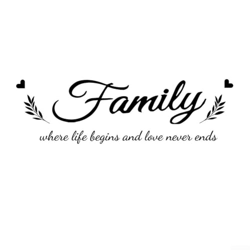 Wandsticker für Schlafzimmer, lebendige Farben, Familienwörter von Feeshoppher