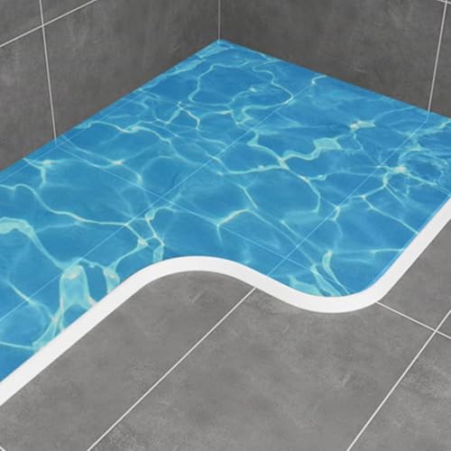 Wasserrückhaltestreifen für Badezimmerschwellen, flexible Silikondichtung, um Wasser in Duschbereichen zu halten und Auslaufen zu verhindern (transparent, 50 cm) von Feeshoppher