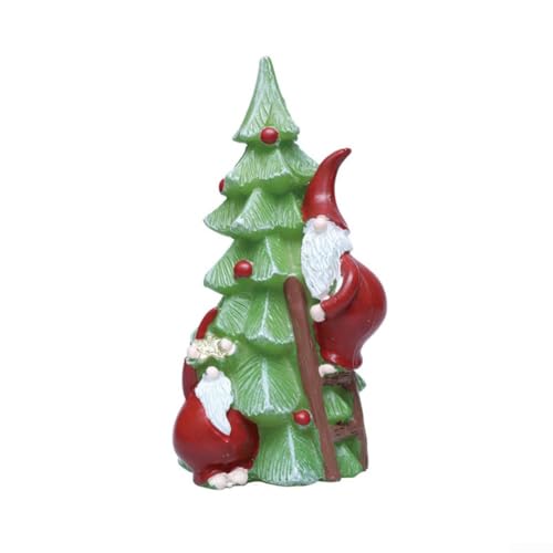 Weihnachtsmann kletternder Kunstharz Ornament für Weihnachtsbaumdekoration und saisonalen Heimakzent (grün) von Feeshoppher