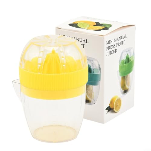Zitruspresse mit effizienter Saftkontrolle, leichte manuelle Presse für Zuhause oder auf Reisen (Gelb) von Feeshoppher