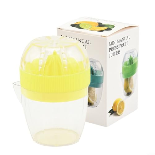 Zitruspresse mit effizienter Saftkontrolle, leichte manuelle Presse für Zuhause oder auf Reisen (Gelb-Grün) von Feeshoppher