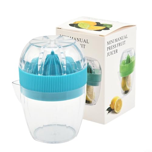Zitruspresse mit effizienter Saftkontrolle, leichte manuelle Presse für Zuhause oder auf Reisen (blau) von Feeshoppher