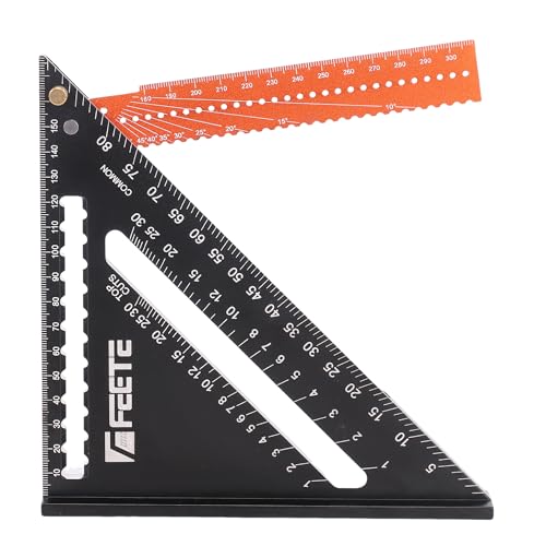 FEETE Zimmermannswinkel set, verstellbares Dreieckslineal, multifunktionales klappbares Aluminium Winkelmesser Lineal für Holzbearbeitung, Heimwerker und Hausaufgaben FEETE Zimmermannswinkel set, verstellbares Dreieckslineal, multifunktionales klappbares Aluminium Winkelmesser Lineal für Holzbearbeitung, Heimwerker und Hausaufgaben von Feete