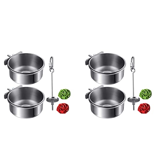 Feeuid 10 Paket Edelstahl Häuschen Set Papagei Fütterung Geschirr Becher Futter Wasser Schalen Vogelfutter Halter von Feeuid