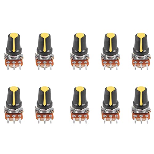 Feeuid 10 Stück Potentiometer für Potentiometer Typ B Linear Audio 100 K Ohm 3 Anschlüsse von Feeuid