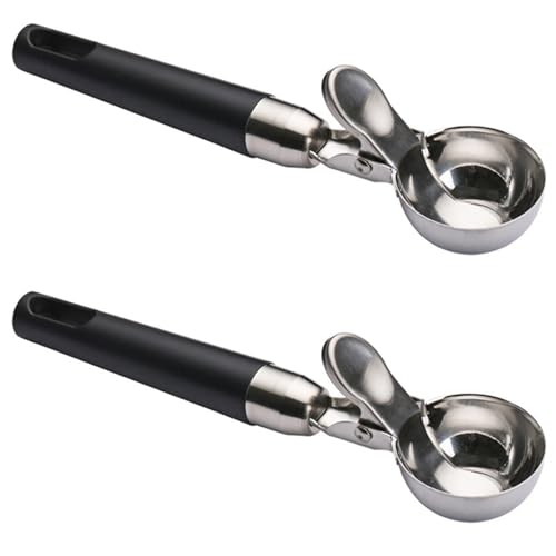 Feeuid 2 x Eiscreme, für Eis mit Auslöser, Kekspalette aus Metall, Eislöffel von Feeuid