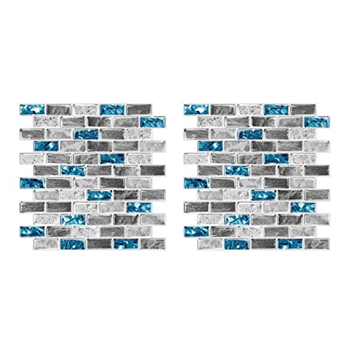 Feeuid 2 x lebhafte Fliesen Blau eine Schale und Stab Fliesen 3D Ziegeleffekt Wasserdicht Küche Backsplash Decor Tapete Selbstklebend Feeuid 2 x lebhafte Fliesen Blau eine Schale und Stab Fliesen 3D Ziegeleffekt Wasserdicht Küche Backsplash Decor Tapete Selbstklebend von Feeuid