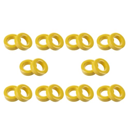 Feeuid 20 Stück 33 mm x 19 mm x 11 mm Gelb Weiß Ferritkern Toroid Ringe von Feeuid
