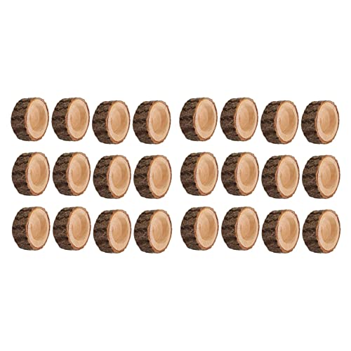Feeuid 24 Stück Holzkerzenhalter, Votiv Teelichthalter für Hochzeitsfeier für Tisch, Halloween Weihnachtsfeier Home Decor von Feeuid