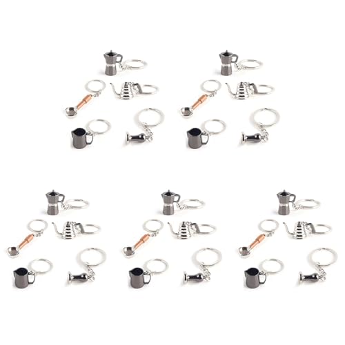 Feeuid 25PCS Kaffee Manipulation Schlüsselbund Espresso Siebträger Moka Schlüsselring Tragbares Kaffee Zubehör Geschenk von Feeuid