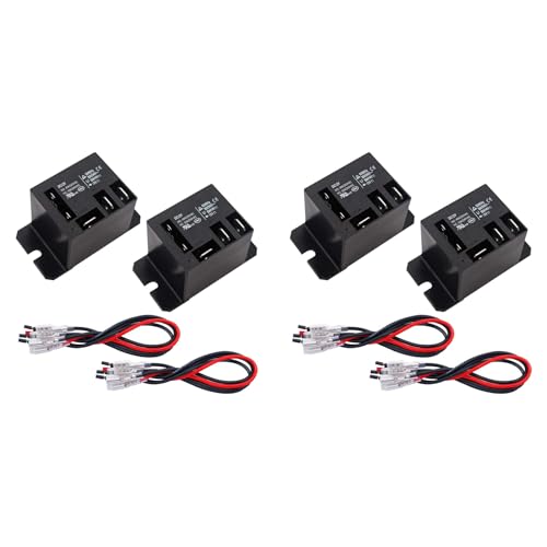 Feeuid 4 STÜCKE Leistung Relais DC12V Spule, 30A SPDT (1NO 1NC) 120 VAC mit 10 Schnell Anschluss Klemmen DräHte (DC12V) von Feeuid