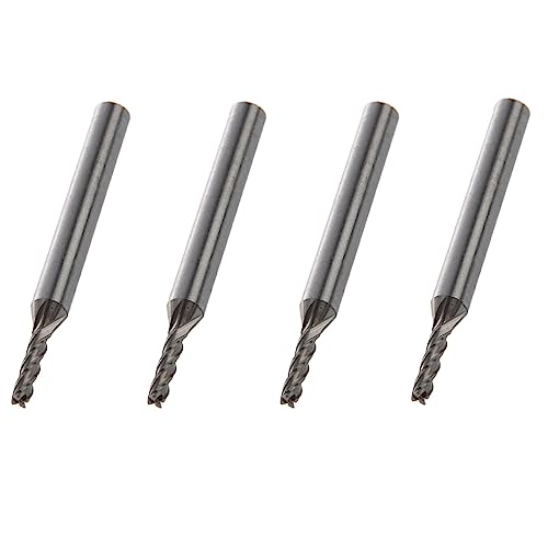 Feeuid 4 Stück 3 mm x 6 mm x 12 mm x 60 mm 4 Flöten HSS AL Fräser Werkzeug von Feeuid