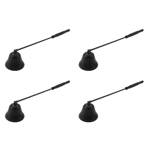Feeuid 4X Kerzen Docht Daempfer Edelstahl Kerzenflamme Trimmer Glockenfoermige Oellampe Scheren Wachs Kerze Feuerloescher Schwarz von Feeuid