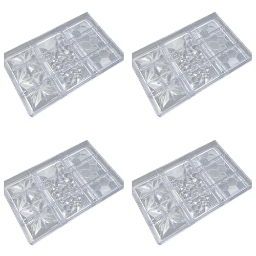 Feeuid 4X Schokoladen SüSsigkeit Riegel Form Polycarbonat Schokoladen Form Kunststoff Backen GebäCk Kuchen Form Bonbon SüßWaren Werkzeug von Feeuid