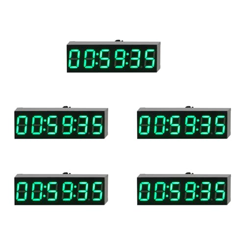 Feeuid 5 x Digitale elektronische LED-Uhr 0,36 bis 6 Bit W zweites Display-Modul Ausschalten Helligkeitseinstellung Speicher -A von Feeuid