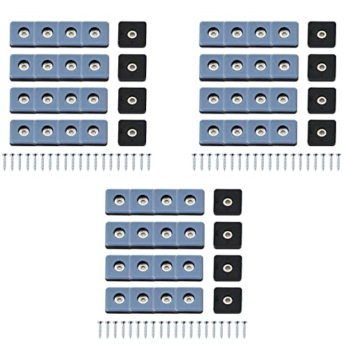 Feeuid 60 Stück Möbelschlitten für PTF Möbelgleiter Möbelgleiter für quadratische Möbel anschraubbar 25 mm inkl von Feeuid
