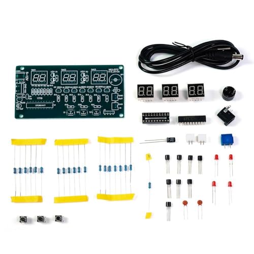Feeuid DIY Kit für elektronische Uhr mit LED-Display und digitalem Rohr, elektronisches mit Teilen und Komponenten von Feeuid