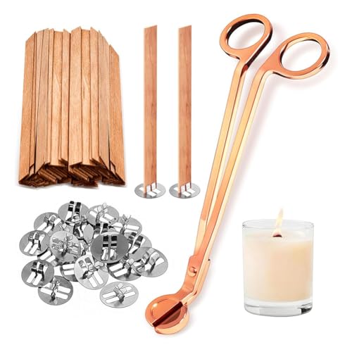 Feeuid Dicke Holzdochte Holzdochte für die Herstellung Von Kerzen mit Dochtschneider Kerzendochte 5,1×0,5×0,04 für DIY Feeuid Dicke Holzdochte Holzdochte für die Herstellung Von Kerzen mit Dochtschneider Kerzendochte 5,1×0,5×0,04 für DIY von Feeuid
