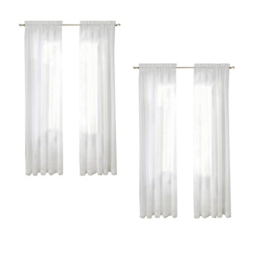 Feeuid Fenster Transparente Vorhänge Weiß 90 Zoll lang 4 weiße transparente Vorhänge transparente Vorhänge Taschenpanel mit Basis Feeuid Fenster Transparente Vorhänge Weiß 90 Zoll lang 4 weiße transparente Vorhänge transparente Vorhänge Taschenpanel mit Basis von Feeuid