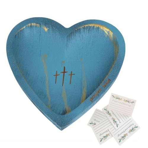 Feeuid Gebetsschale Aus, Gebetsschalen mit Gebetskarten, Herzdekor, Schale mit Kreuz, Christliches Geschenk, Religiöses Geschenk für Frauen Feeuid Gebetsschale Aus, Gebetsschalen mit Gebetskarten, Herzdekor, Schale mit Kreuz, Christliches Geschenk, Religiöses Geschenk für Frauen von Feeuid