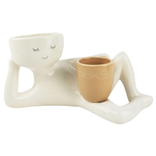 Feeuid Harzhandwerks-Blumentopfschmuck Lustiger Desktop-Harzblumentopf für Kleine Dekorative Zimmerpflanzen in Gelb von Feeuid