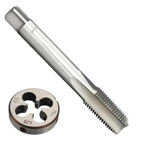 Feeuid M12 X 1,25 mm Metrischer Tipp- und Sterbungs -Set -Faden -Faden -Faden -Werkzeug -Kit -Faden -Tipp und Runder Gewindestempel von Feeuid