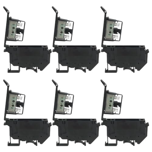 Feeuid UK5- UK5RD mit LED Sockel DIN-Schienensicherung Trennung Klemmleiste Schraubklemme (Packung mit 6 Stück, schwarz), einfache Installation von Feeuid