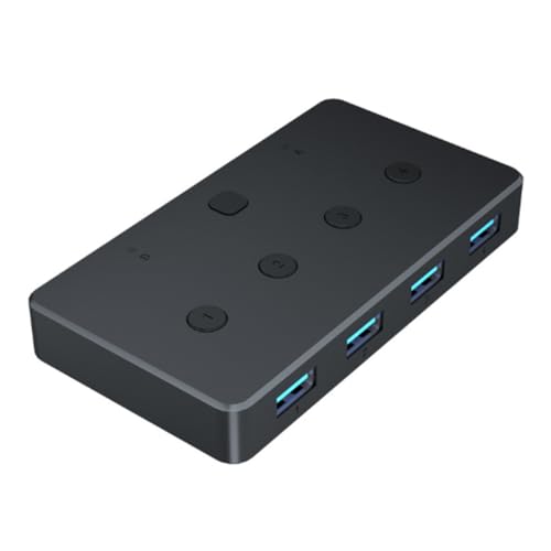 Feeuid USB-Disk-Sharing-Gerät 2-I-Input 4-Output Switch für Maus, Tastatur, Drucker und mehr für //Linux von Feeuid