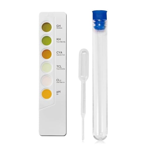 Feeuid Wassertestkarte aus Karton 6 in 1 für Pool Test PH//GH/CYA// von Feeuid