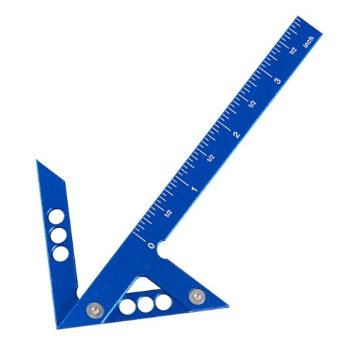 Mittenfinder Mittenlehre Linienlehre 45° 90° Zentrumsfinder Holzbearbeitung Aluminiumlegierung Mittenmesswerkzeug Metrischer Mittenreißer Holzbearbeitung Quadratische Anreißlehre Blau von Fegat