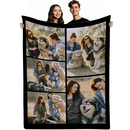 Individuelle Decke mit Foto und Text, personalisierte Bild-Überwurfdecke, individuelle Geschenke für Paare, Familie, Freunde, Valentinstag, Geburtstag, Weihnachten (178 x 203 cm) von Fegiuly
