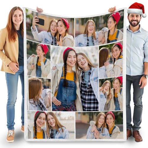 Personalisierte Fotodecke, personalisierte Bilddecke für Erwachsene, Geschenke für Sie und Ihn, Ihre Familie, Geburtstag, Weihnachten, Jahrestag, Valentinstag (127,7 x 177,8 cm) von Fegiuly
