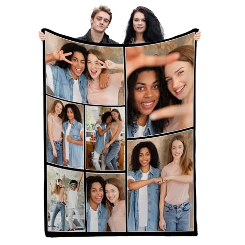 Personalisierte Überwurfdecke mit Bild, individuelle Fotodecke für Freundin, Freund, Ehemann, Ehefrau, Geschenk für Jahrestag, Hochzeit, Valentinstag (76,2 x 127,7 cm) von Fegiuly