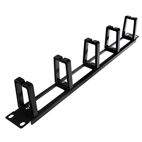 Fegtrty 19 1U Rack SchräNke Kabel Management Netzwerk Organisator Hohle Metall Basis FüNf Ringe Abnehmbarer Draht Manager Rahmen von Fegtrty