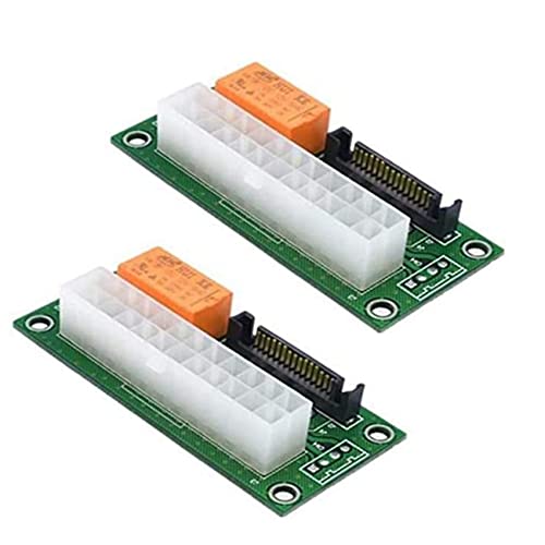 Fegtrty 2X Power Board Dual PSU Multiple Power Netzteil Adapter Add2Psu mit Sata ATX 24Pin zu 4Pin Anschluss für von Fegtrty