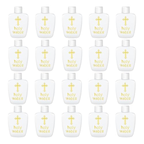 Fegtrtyoa 20 Stück Weihwasserflaschen, Kunststoff, 2 Oz, Weihwasserbehälter, Leere Behälter für Katholisches, Christliches Halloween, 60 Ml von Fegtrtyoa