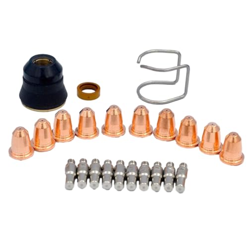 Fegtrtyoa 23-Teiliges Plasmaschneider S45 Torch Verbrauchsmaterial PD0116 Kurzspitze Wirbelring-Schweißzubehör Kit von Fegtrtyoa