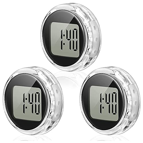 Fegtrtyoa 3 StüCk Mini Motorrad Uhren wasserdichte Aufklebbare Motorrad Uhr Digital Uhren für Fahrzeug, Auto, Auto, SUV von Fegtrtyoa