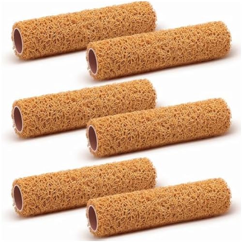 Fegtrtyoa 6 Stück 9 Strukturfarbroller, Kleine Strukturwalze zum Streichen Von Wänden, Popcorndecken, Heimwerkerfarbe von Fegtrtyoa