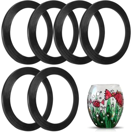 Fegtrtyoa 6er-Pack Farbiger Glasdraht - Drahtrolle für Glasapplikationen - Schwarzer PET-Farbiger Kunstglasdraht für Glasmalerei von Fegtrtyoa