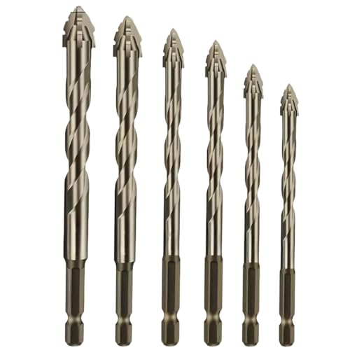 Fegtrtyoa 6pcs/Set Vier Flötesägen-Toth-Bohrer für Glasfliesen-Beton-Metallbohrwerkzeuge Hochleistungsbohrmaschine Bit 4-12mm Fegtrtyoa 6pcs/Set Vier Flötesägen-Toth-Bohrer für Glasfliesen-Beton-Metallbohrwerkzeuge Hochleistungsbohrmaschine Bit 4-12mm von Fegtrtyoa