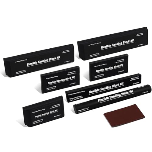 Fegtrtyoa 7 Stcs Schleifblock -Kit Flexible EVA -Schaumfeucht oder Trocken Schleifblock Kit Schleifschwamm Blöcke von Fegtrtyoa