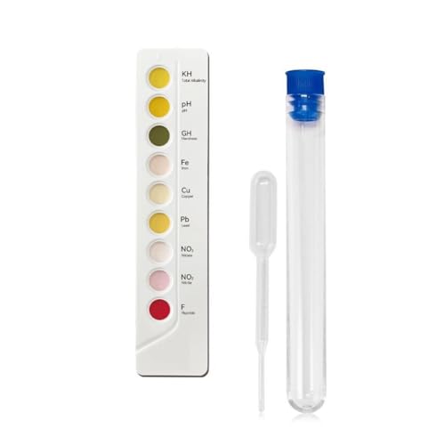 Fegtrtyoa 9-In-1-Trinkwassertest-Kit PH//GH/Fe/Cu/Pb/NO3/NO2/F, Chemische Wasserprüfung, Chlor-PH-Meter für Trinkwasser Fegtrtyoa 9-In-1-Trinkwassertest-Kit PH//GH/Fe/Cu/Pb/NO3/NO2/F, Chemische Wasserprüfung, Chlor-PH-Meter für Trinkwasser von Fegtrtyoa
