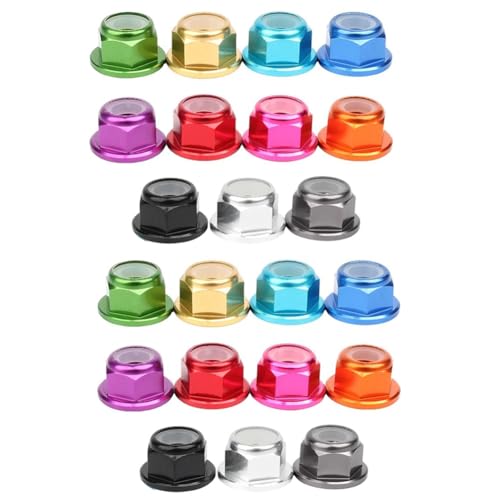 Fegtrtyoa Buntes Aluminiumlegierungs-Legierungs-Anodized Flansch Nylon Lock-Nuss Selbstverriegelte Sechseck Nylock M2 für Schrauben von Fegtrtyoa