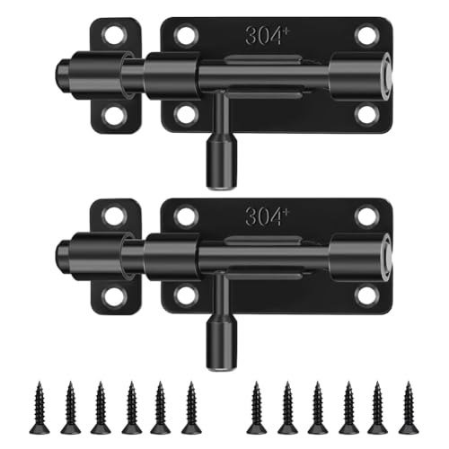 Fegtrtyoa Edelstahl -Schieber Latch Latch Lock Türbolzpackung Von 2 mit Schrauben, die für Schlafzimmer Badezimmerfenster für Garten Geeignet Sind von Fegtrtyoa