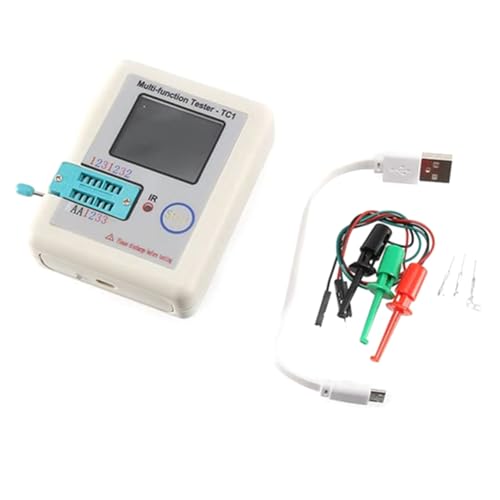 Fegtrtyoa Farbenfrohes Display, Multifunktionaler TFT-Hintergrundbeleuchtungstransistor -TC1-Tester für Dioden-Trioden-Kondensator-Widerstände von Fegtrtyoa