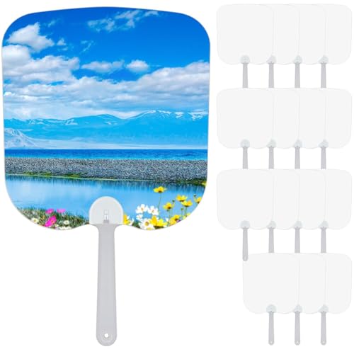 Fegtrtyoa Handheld-Set, Sublimationsfächer, Doppelseitig, Sublimations-Paddelfächer, DIY-Handfächer für Kirchliche Hochzeiten, 15 Stück von Fegtrtyoa