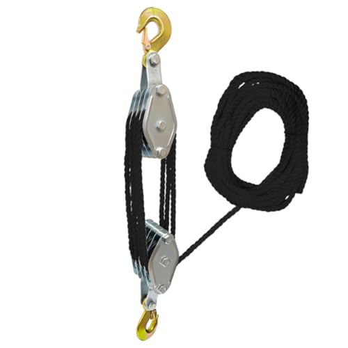 Fegtrtyoa Hebensscheibe-Hubscheibenscheibe-Stahlblock mit Multi-Nylon-Seil und Sicherem Haken für Hochleistungsheben von Fegtrtyoa