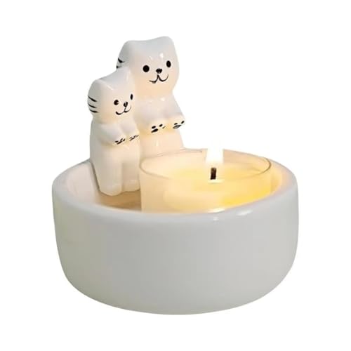 Fegtrtyoa Keramik-Katzen-Kerzenständer, Niedlicher Grillkatzen-Aromatherapie-Kerzenständer, Wohnzimmer-Desktop-Dekoration, Geburtstagsgeschenk-Ornament Fegtrtyoa Keramik-Katzen-Kerzenständer, Niedlicher Grillkatzen-Aromatherapie-Kerzenständer, Wohnzimmer-Desktop-Dekoration, Geburtstagsgeschenk-Ornament von Fegtrtyoa
