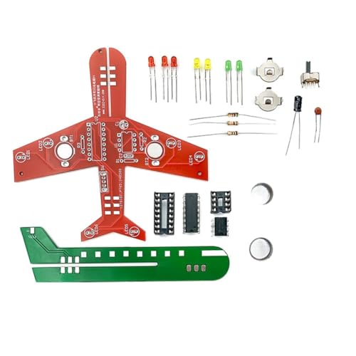 Fegtrtyoa Kleinflugzeug Fließlampen-Schweißpraxis Elektronik-Wissenschaftsbausatz Blinkende LED-Platine von Fegtrtyoa